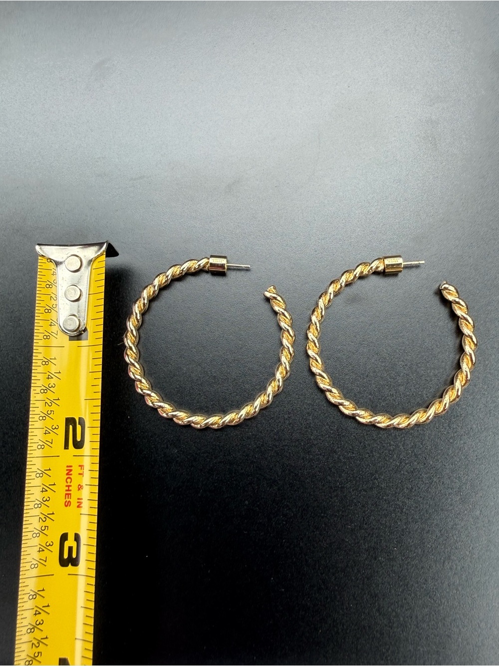 Jennifer Fisher Twisted Lilly Hoops Earrings 14K Gold Posts Plated Brass - Picture 9 of 9